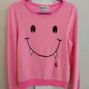 Wildfox Vampire Smile Pink Sweater Size small